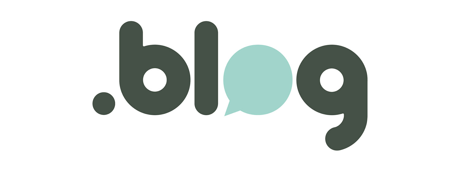 .blog logo featuring a speech bubble in place of the letter 'o'