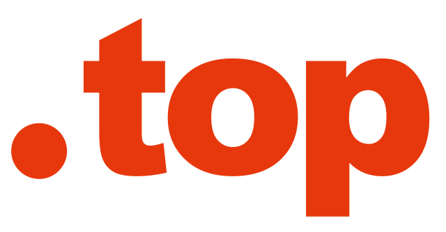 .top domain logo in orange on black background
